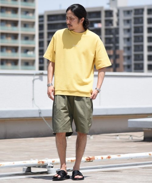 SHIPS MEN(シップス　メン)/【WEB限定】SHIPS: 《Tシャツとショーツがセット》 Stylish Standard ロゴ セットアップ Tシャツ/イエロー系