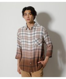 AZUL by moussy(アズールバイマウジー)/GRADATION CHECK SHIRT/柄BEG5