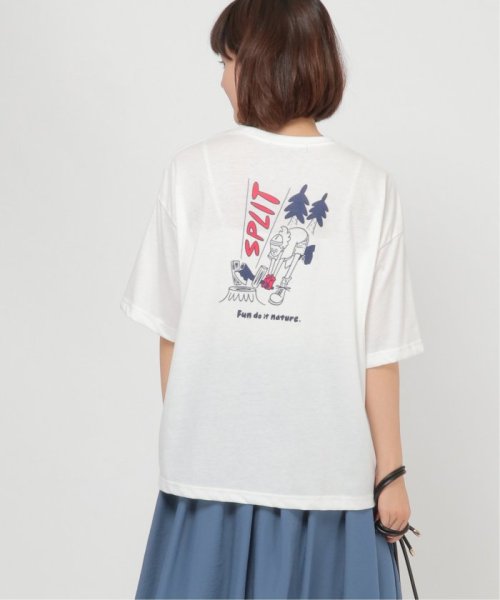 ikka(イッカ)/タケウチアツシコラボアウトドアTシャツ LADIES(薪割り)/オフホワイト