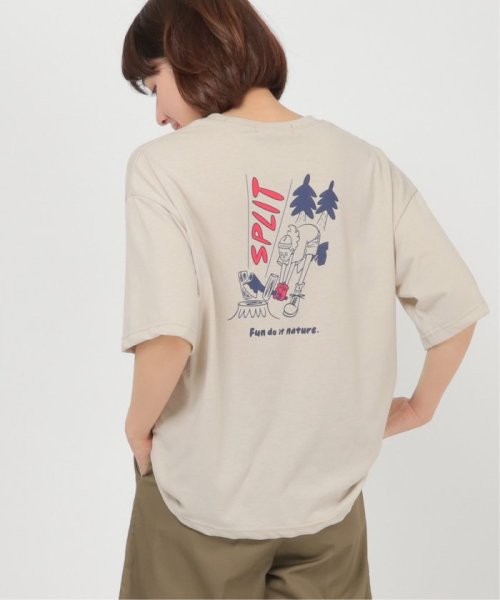 ikka(イッカ)/タケウチアツシコラボアウトドアTシャツ LADIES(薪割り)/ベージュ