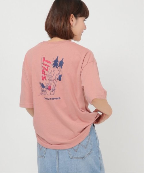ikka(イッカ)/タケウチアツシコラボアウトドアTシャツ LADIES(薪割り)/ピンク