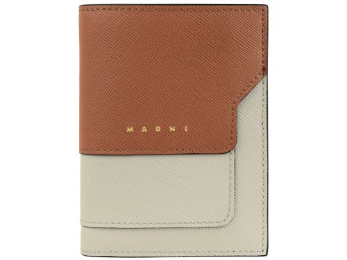 MARNI(マルニ)/【MARNI(マルニ)】MARNI マルニ SAFFIANO BIFOLD 二つ折り財布/グレー×ブラウン