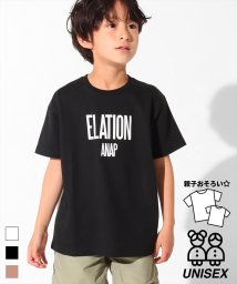 ANAP KIDS(アナップキッズ)/バイカラープリントビッグTシャツ/ブラック