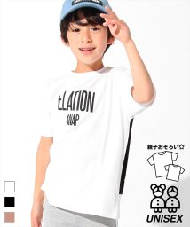 ANAP KIDS(アナップキッズ)/バイカラープリントビッグTシャツ/オフホワイト