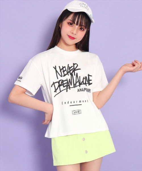 ANAP　GiRL(アナップガール)/ストリートメッセージTシャツ/ホワイト