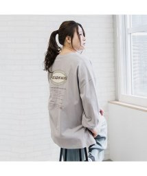 clette(クレット（大きいサイズ）)/サークルプリント長袖Tシャツ/オフホワイト