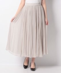 Leilian PLUS HOUSE(レリアンプラスハウス)/ロングシアースカート/ベージュ系