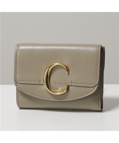 Chloe(クロエ)/【Chloe(クロエ)】CHC19WP088A37 CHLOE C クロエシー スモールトリフォールド レザー 三つ折り財布 ミニ財布 豆財布 23W/Mott/ベージュ