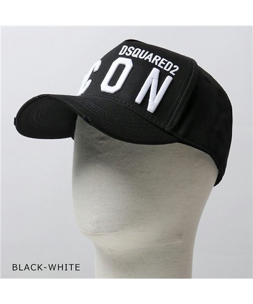 DSQUARED2(ディースクエアード)/【DSQUARED2(ディースクエアード)】BCM0412 05C00001 Icon Baseball Cap  コットン ベースボールキャップ 帽子 立体/ブラック