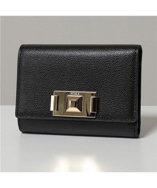 FURLA(フルラ)/【Furla(フルラ)】WP00042 ARB000 MIMI M COMPACT WALLET ミミ レザー 二つ折り財布 ミニ財布 NERO レディース/ブラック