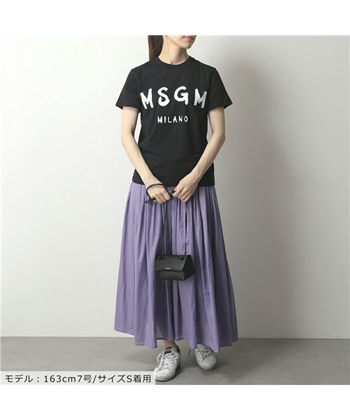 MSGM(MSGM)/【MSGM(エムエスジーエム)】2641 2741 2841 2842 2941 MDM60 MDM160  半袖 Tシャツ カットソー ロゴT クルーネック /ブラック