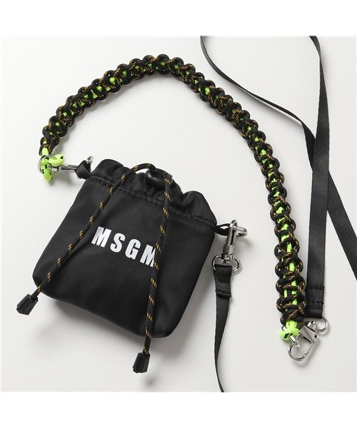 MSGM(MSGM)/【MSGM(エムエスジーエム)】3041MDZ35 ナイロン ロゴ エアーポッズケース ネックポーチ マイクロバッグ アクセサリーバッグ 鞄 99 メンズ/ブラック系その他