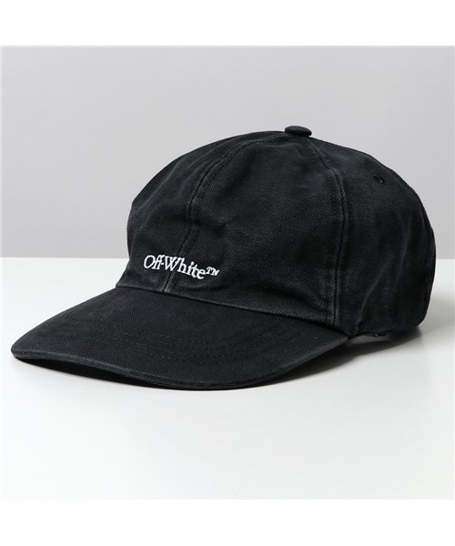 OFF-WHITE(オフホワイト)/【OFF－WHITE(オフホワイト)】OMLB022R21FAB006 BOOKISH OW BASEBALL CAP キャップ 帽子 ベースボールキャップ ロ/ブラック