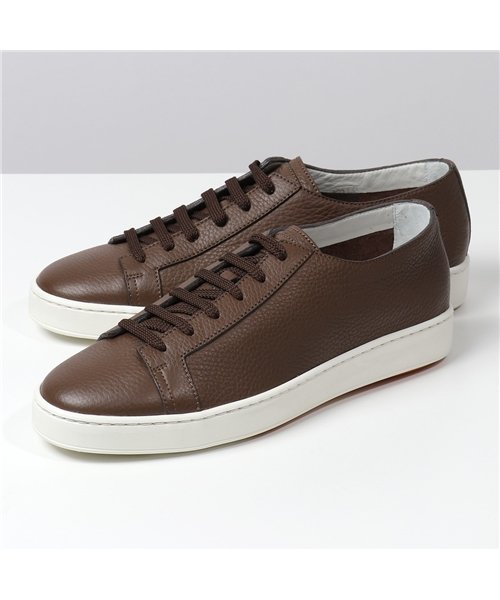 セール Santoni サントーニ Mbcnba6cmias40 レザー ローカットスニーカー レースアップ 靴 ダークブラウン メンズ サントーニ Santoni Magaseek
