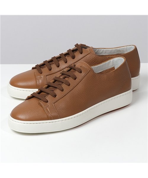 セール Santoni サントーニ Mbcnba6cmiac50 レザー ローカットスニーカー レースアップ 靴 ブラウン メンズ サントーニ Santoni Magaseek