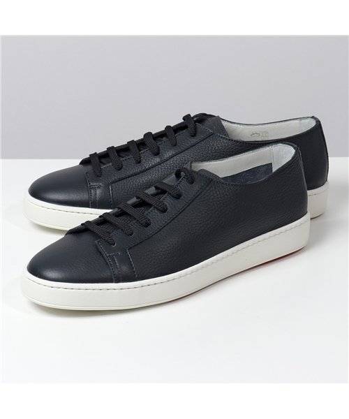 セール Santoni サントーニ Mbcnba6cmiau55 レザー ローカットスニーカー レースアップ 靴 ネイビー メンズ サントーニ Santoni Magaseek