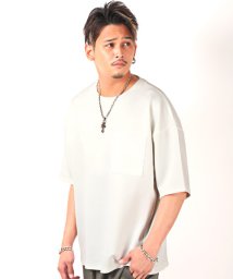 LUXSTYLE(ラグスタイル)/ポンチクルーネック半袖Tシャツ/Tシャツ メンズ 半袖 クルーネック/ホワイト