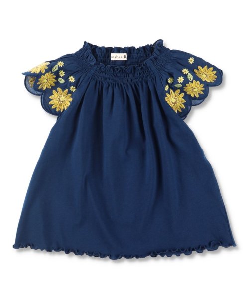 セール 袖花柄刺繍半袖ｔシャツ ブランシェス Branshes Magaseek