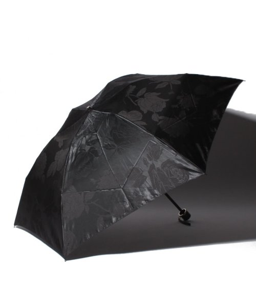 LANVIN Collection(umbrella)(ランバンコレクション（傘）)/LANVIN COLLECTION（ランバンコレクション） 折りたたみ傘【ローズジャガード】/ブラック