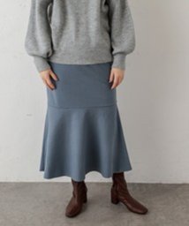 NICE CLAUP OUTLET(ナイスクラップ　アウトレット)/【natural couture】やわらかほっこりカラーマーメイドスカート/ブルー