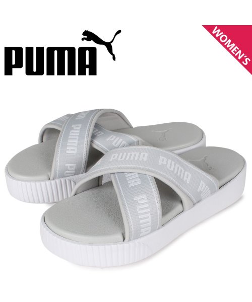 Puma プーマ プラットフォーム スライド テープ スライドサンダル スポーツサンダル レディース 厚底 Platform Slide Tape ホワイト 白 プーマ Puma Magaseek