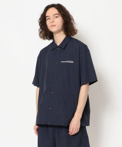 BEAVER(ビーバー)/MANASTASH/マナスタッシュ　SHELTECH LOGO SS SHIRTS シェルテックロゴショートスリーブシャツ/NAVY