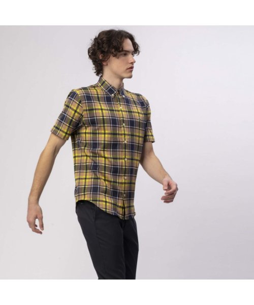 セール ダブルジャカードニット半袖チェックシャツ ラコステ メンズ Lacoste Mens Magaseek