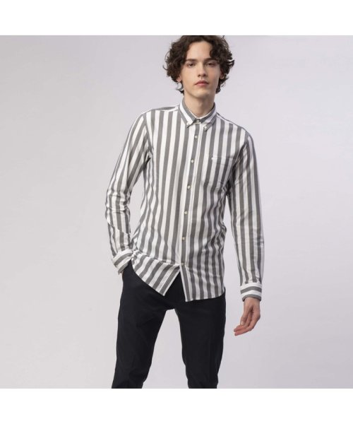 セール バイカラーストライプビジネスシャツ ラコステ メンズ Lacoste Mens Magaseek