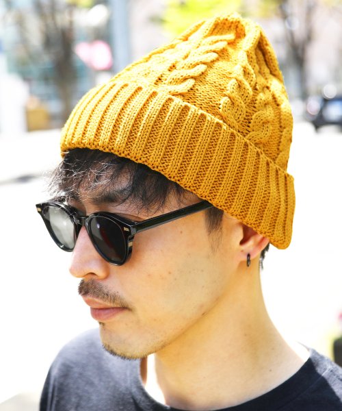 コットンケーブル柄ニットワッチ ニット帽 メンズ 帽子 男性用 ビーニー ニットキャップ ジギーズショップ Jiggys Shop Magaseek