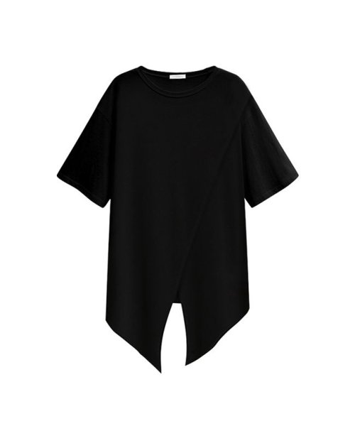 SVEC(シュベック)/Tシャツ アシンメトリー  オーバーサイズ NXL2044/ブラック