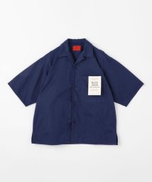 BLUE WORK(BLUE WORK)/ブロークンツイル オープンカラーシャツ/67ダークブルー