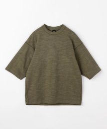 BLUE WORK(BLUE WORK)/スラブ吊天竺 ビッグシルエット Tシャツ/55グリーン