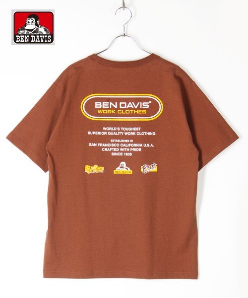 BEN DAVIS(BEN DAVIS)/【BEN DAVIS】 ベンデイビス ブランドバナーバックプリント半袖Tシャツ/ワイン