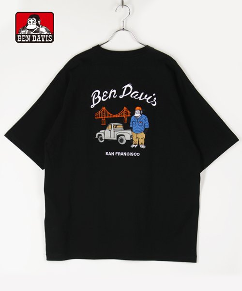 BEN DAVIS(BEN DAVIS)/【BEN DAVIS】 ベンデイビス ルードエンブレムバックプリント ビッグシルエット半袖Tシャツ/ブラック