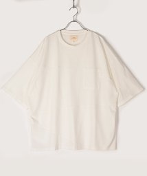 Amerikaya(Amerikaya)/【アメリカ屋】異素材 切替 ビッグシルエット 半袖 Tシャツ/ホワイト