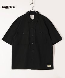 Amerikaya(Amerikaya)/【SMITH'S AMERICAN】 スミスアメリカン ストライプワーク半袖シャツ/ブラック