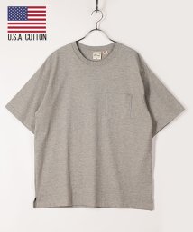 Amerikaya(Amerikaya)/【アメリカ屋】USAコットン ポケット付 半袖 Tシャツ/グレイ