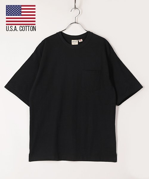 Amerikaya(Amerikaya)/【アメリカ屋】USAコットン ポケット付 半袖 Tシャツ/ブラック
