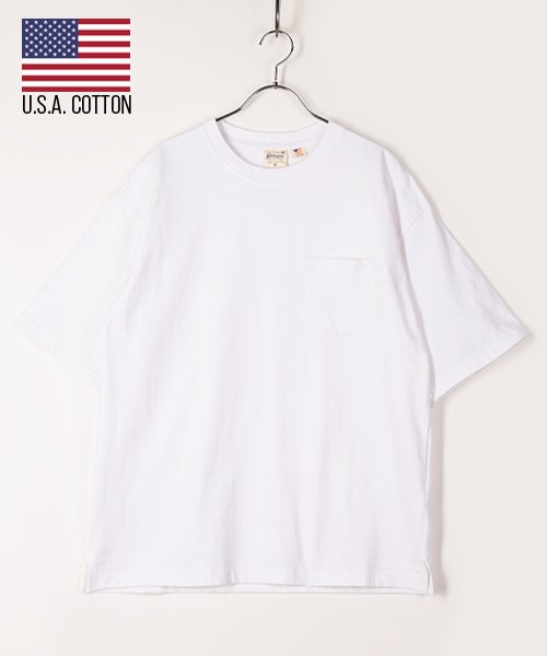 Amerikaya(Amerikaya)/【アメリカ屋】USAコットン ポケット付 半袖 Tシャツ/ホワイト