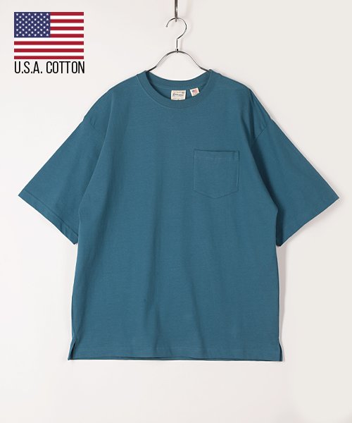 Amerikaya(Amerikaya)/【アメリカ屋】USAコットン ポケット付 半袖 Tシャツ/ダークブルー
