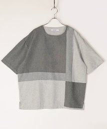 Amerikaya(Amerikaya)/【アメリカ屋】麻風 エステル 切替 半袖 Tシャツ/ブラック