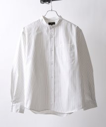 ZIP FIVE(ジップファイブ)/【121928bz】T/Cブロード長袖バンドカラーシャツ/ホワイト