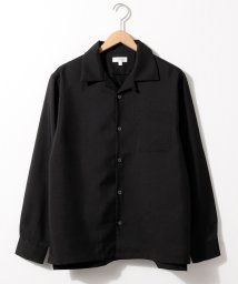 Nilway(ニルウェイ)/【160201bn】Nilway ポリトロ長袖オープンカラーシャツ/ブラック系1