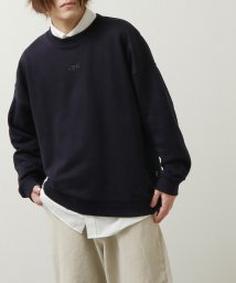 ZIP FIVE(ジップファイブ)/【fh7842】FILA ワンポイント刺繍ユニセックスビッグシルエットトレーナー/ネイビー