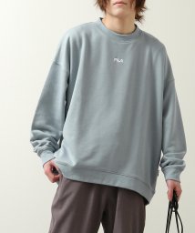 ZIP FIVE(ジップファイブ)/【fh7842】FILA ワンポイント刺繍ユニセックスビッグシルエットトレーナー/ブルー