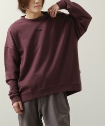 ZIP FIVE(ジップファイブ)/【fh7842】FILA ワンポイント刺繍ユニセックスビッグシルエットトレーナー/ダークパープル