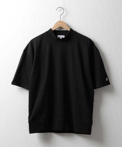 Nilway(ニルウェイ)/【kgsa－ni1909】Nilway×KANGOL　オークールワンポイント刺繍モックネックTシャツ/ブラック