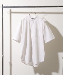 ZIP FIVE(ジップファイブ)/T/Cブロード半袖バンドカラーシャツ/オフホワイト