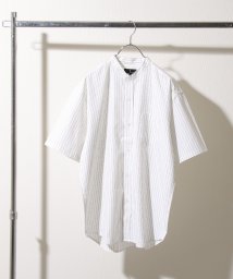 ZIP FIVE(ジップファイブ)/T/Cブロード半袖バンドカラーシャツ/ホワイト