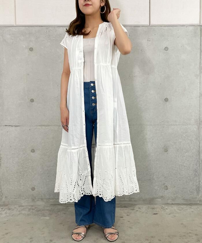 超大特価 インド刺繍前開きワンピース 期間限定送料無料